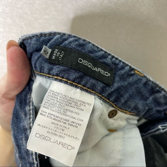 𝅺dsquared2 Raw Hem Distressed Crop Jeans 42 - Picture 5 of 6